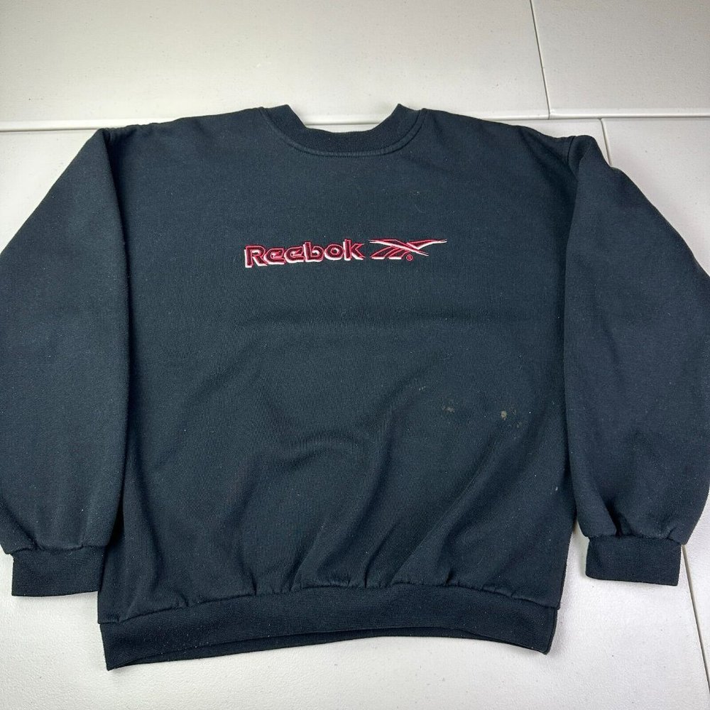Vintage 90s Reebok Essentials Embroidered Sweatshirt‎ Crewneck Size Medium M